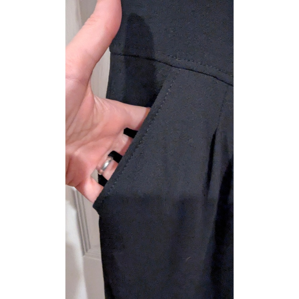 Magaschoni Collection Sheath Dress S Black Sleeveless Pockets Knee Length‎ LBD - Picture 6 of 7